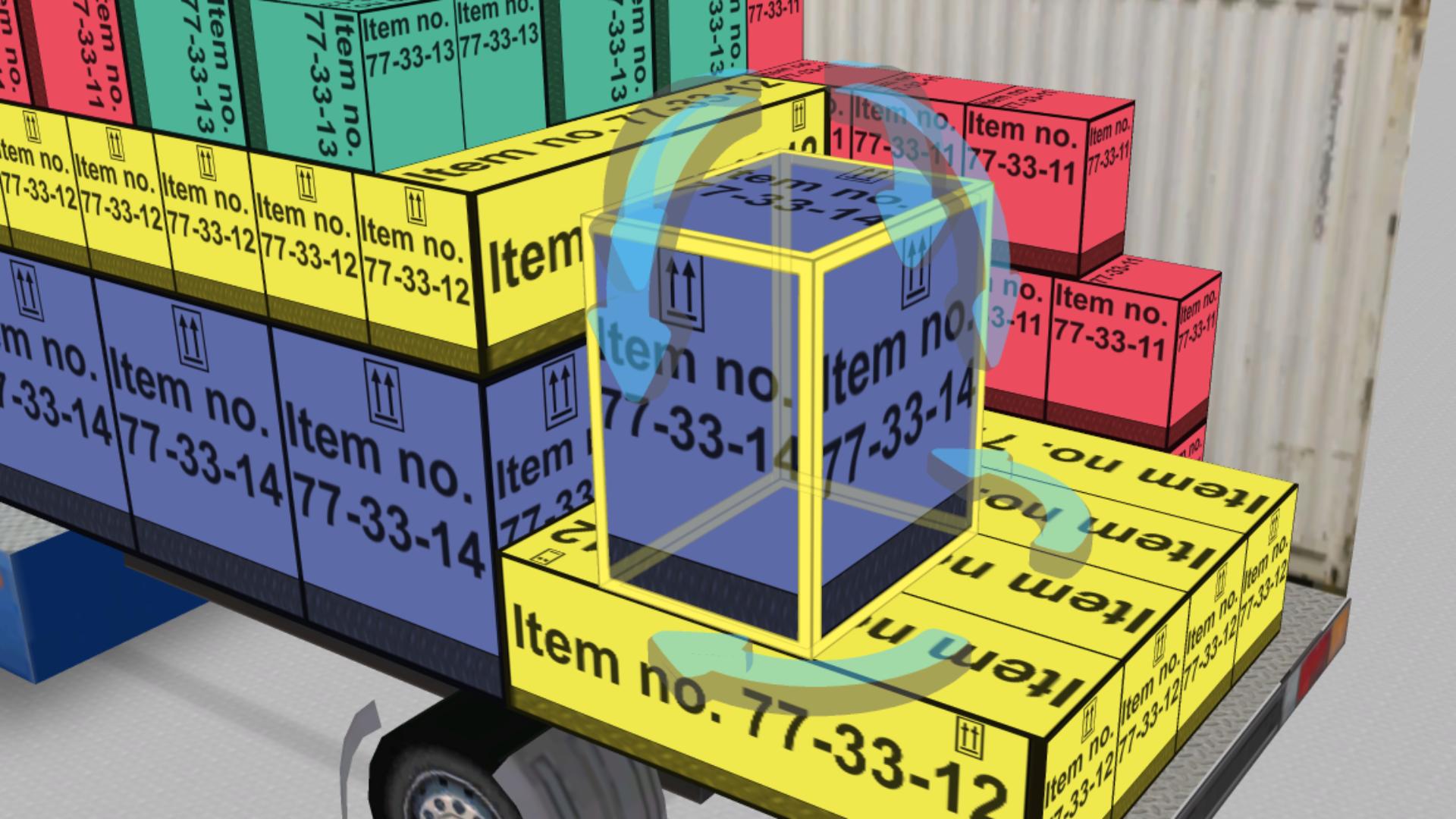 Cargo box rotation in EasyCargo to adjust the loading plan