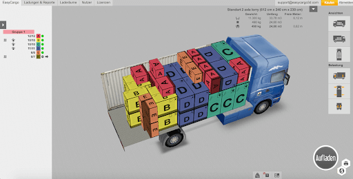 3D-Ladeplan in EasyCargo