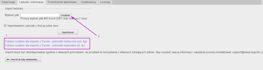 Import ładunku Import ładunku