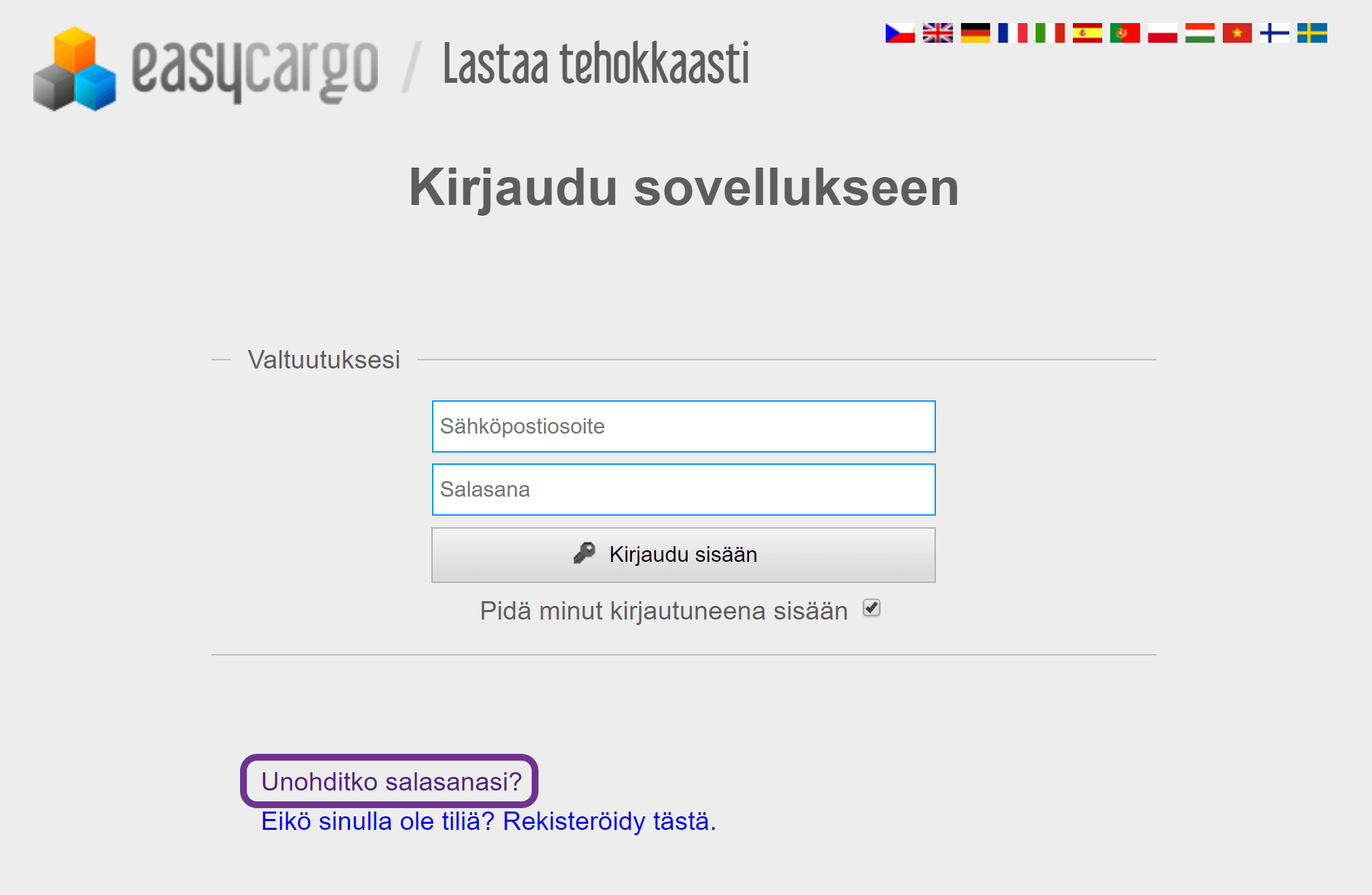 Miten toimia, kun salasana unohtuu