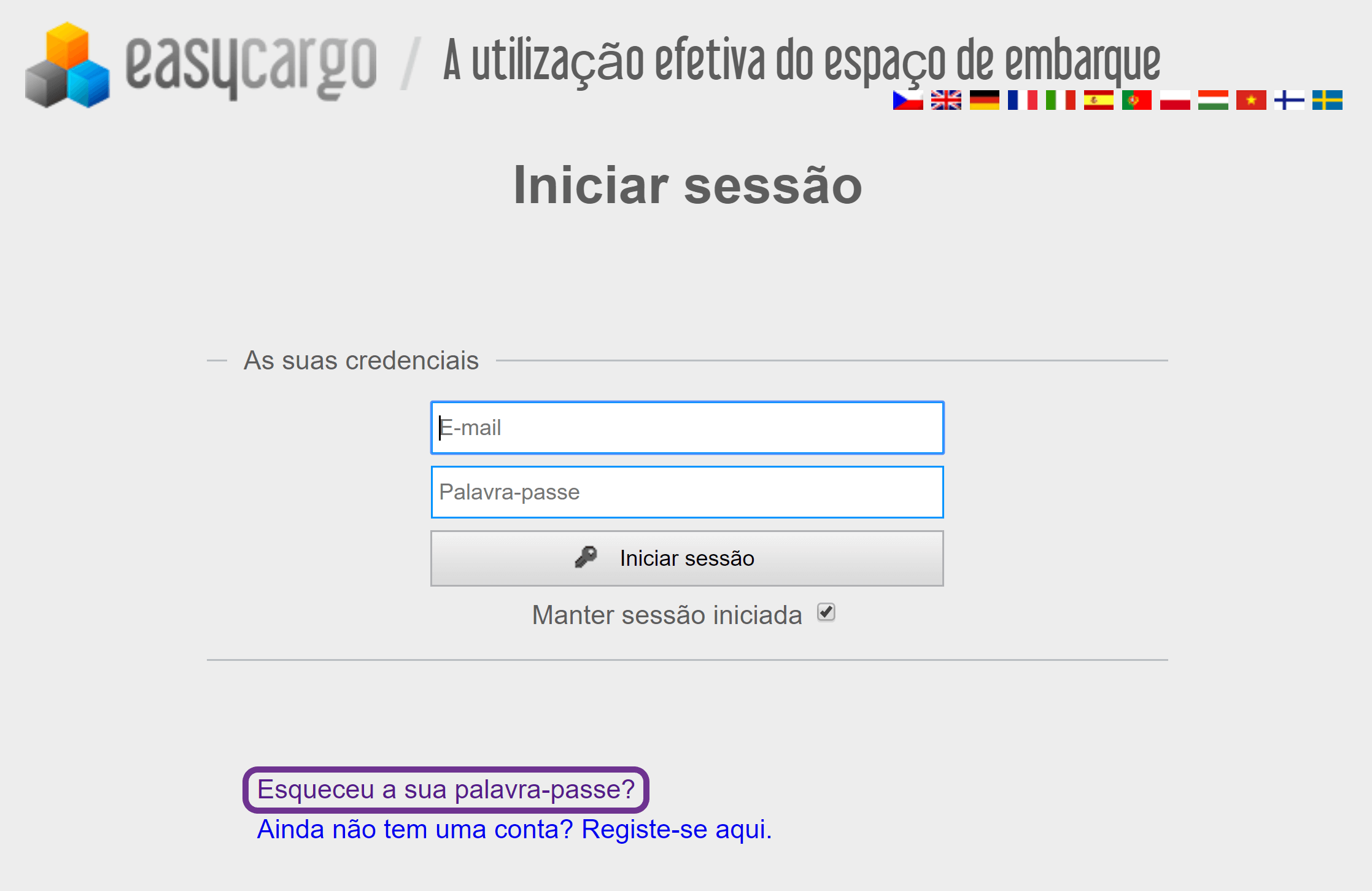 Esqueceu a sua palavra-passe?