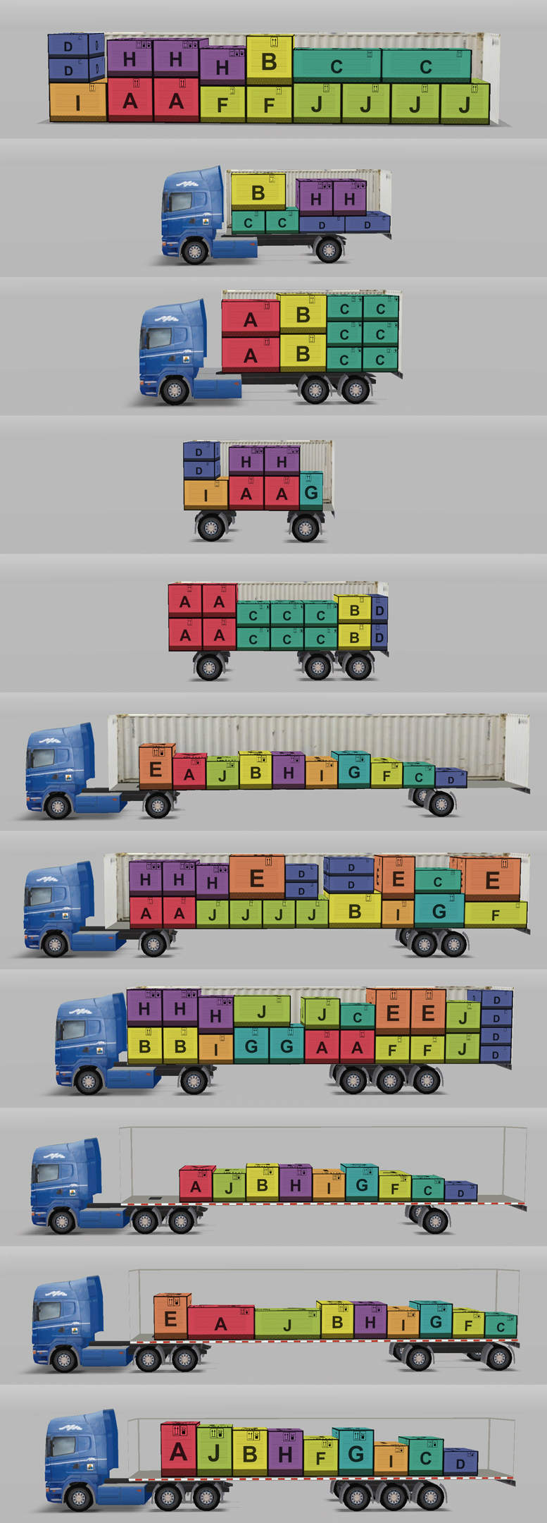 Tipos de espacios de carga en EasyCargo