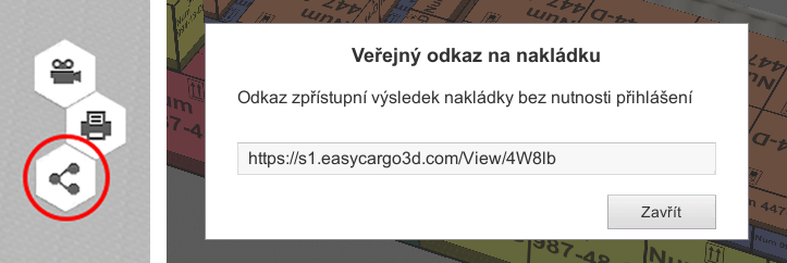 Jak vytvořit Veřejný odkaz k nakládce v aplikaci pro nakládaní kontejnerů EasyCargo