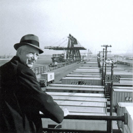 Malcom McLean at Port Newark, 1957