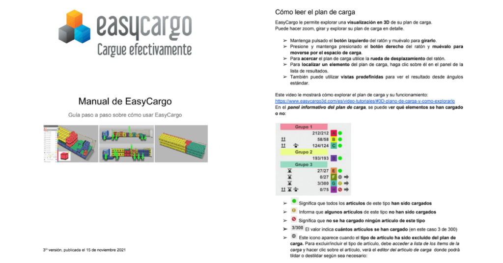 El manual para planear la carga en EasyCargo
