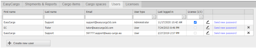 How to assign a license in EasyCargo truckload planning software