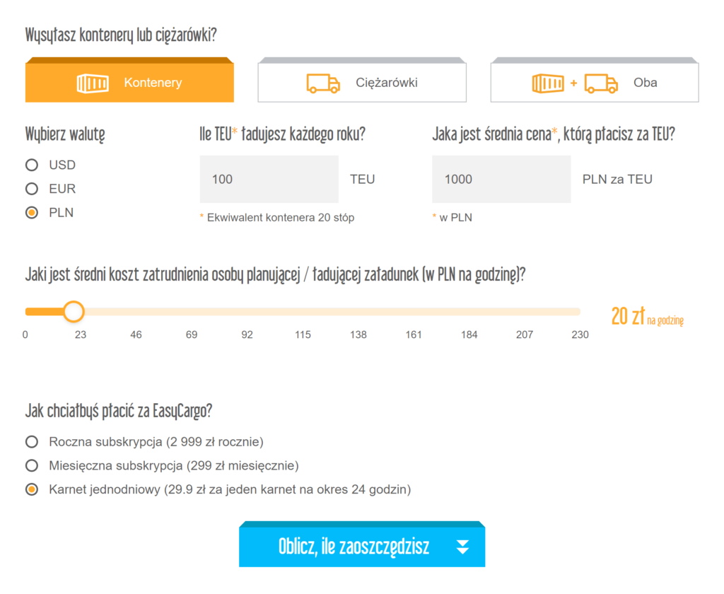 Kalkulator oszczędności