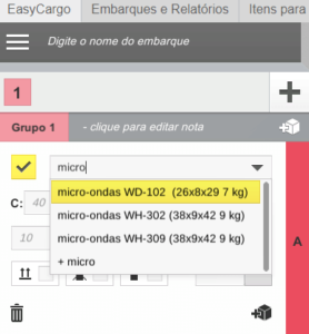 Como adicionar um item da base de dados de artigos de carga, no plano de carga finalizado, no software EasyCargo