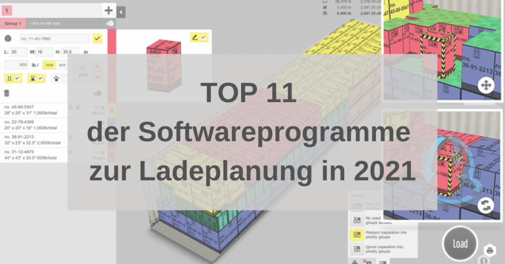TOP 11 der Softwareprogramme zur Ladeplanung in 2021