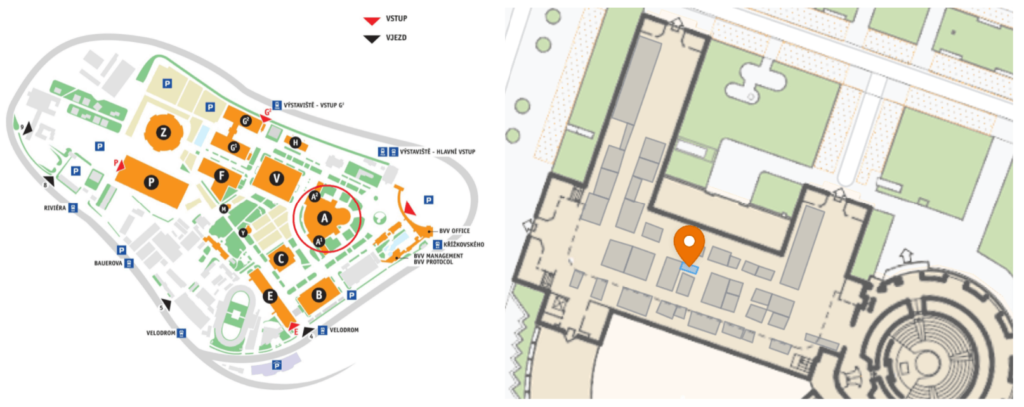 EasyCargo na Transport a logistika 2021 - mapa výstaviště a umístění stánku č. 22