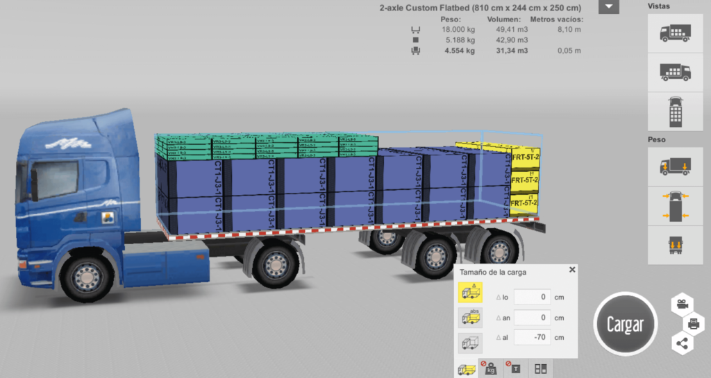 Cómo forzar la carga en capas en la calculadora de carga de EasyCargo