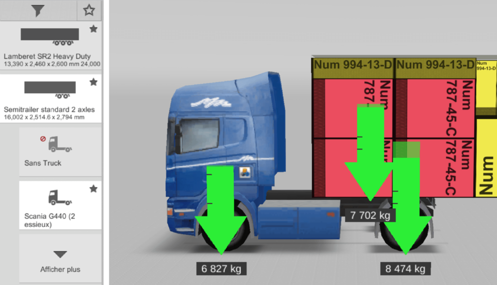 Ajout du camion à l'espace de chargement pour un calcul optimal du poids