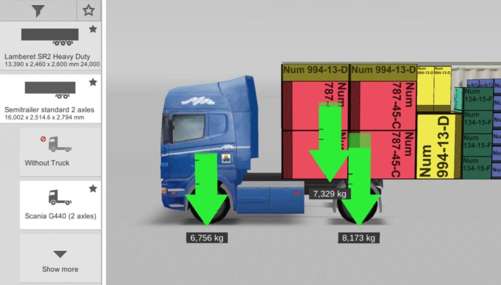 Adding truck to cargo space for optimal weight calculation