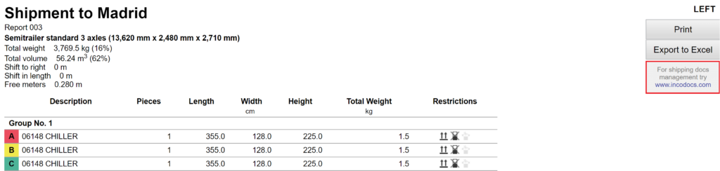 Partnership with IncoDocs in the EasyCargo app on the final load plan report