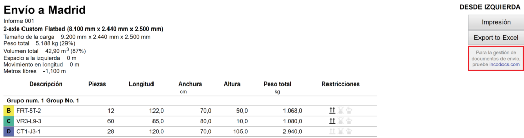 Alianza con IncoDocs en la aplicación de EasyCargo en el reporte de impresión