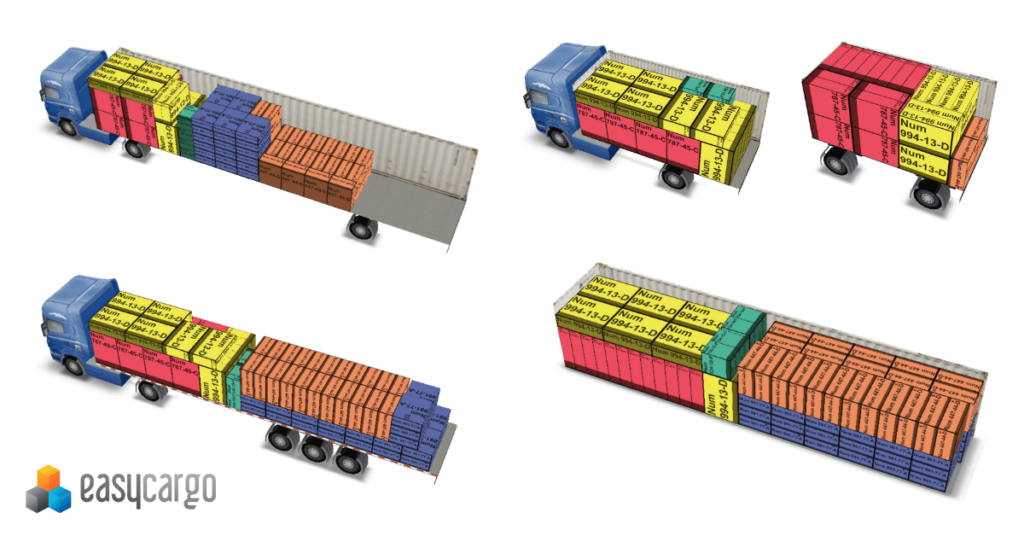 Predefined types of cargo spaces in EasyCargo load planning software