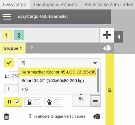 Mit der Packstückdatenbank ist das Hinzufügen von Artikeln viel schneller und einfacher