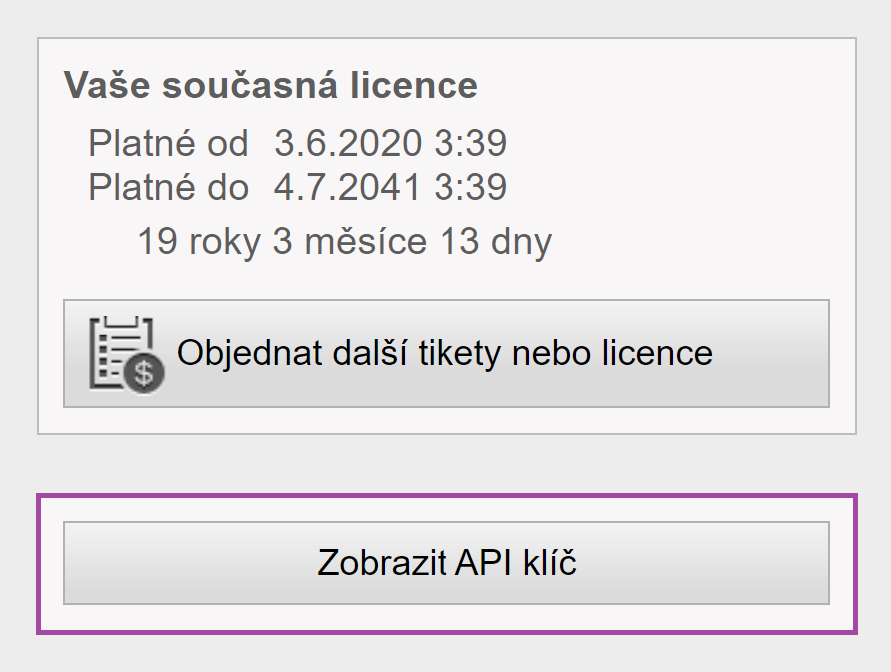 API klíč v EasyCargu - software pro plánování nakládky