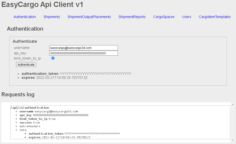 EasyCargo API-klient