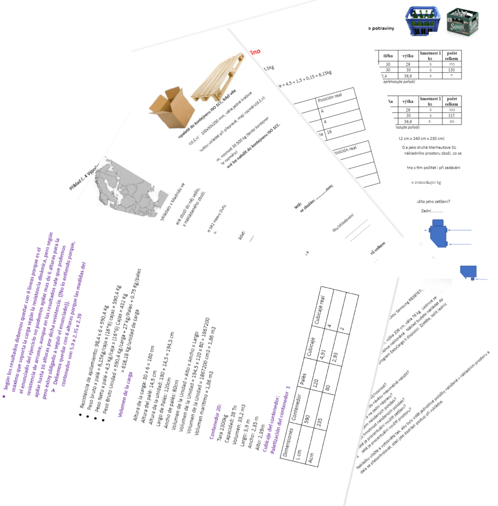 Příklady pracovních listů v programu EasyCargo do škol