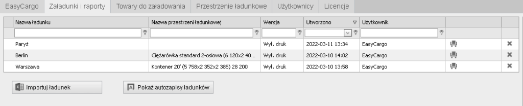 Załadunek został pomyślnie zapisany na koncie EasyCargo