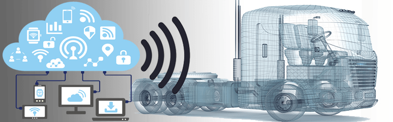 Autonomous truck constantly interacts with traffic telematics 