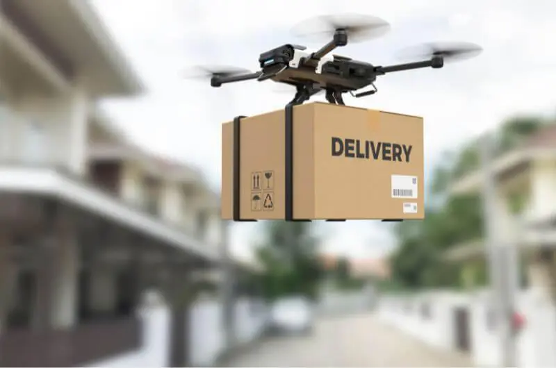 Caixa de entrega no drone