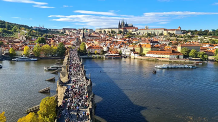 Prague bridge and castle