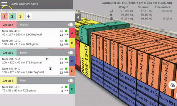 A video showing how to move Priority groups in the already calculated load plan in the freight load calculator EasyCargo