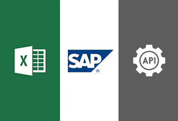 Integration via Excel, SAP, API