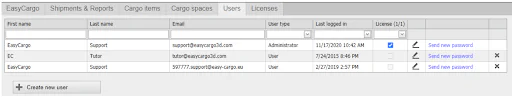 How to assign a license in EasyCargo truckload planning software