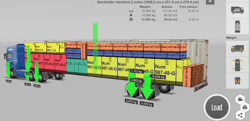 How to check the weight distribution in the online loading software