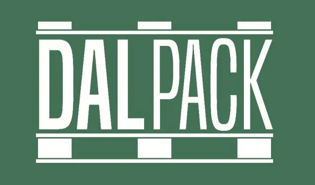 Logo firmy DAL-PACK specjalizującej się w pakowaniu przemysłowym i załadunku kontenerów